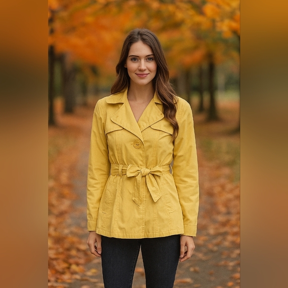 Weather Tamer Jackets & Blazers - Weather Tamer Yellow Jacket | Size Small | Lightweight Fall Coat Button Up
